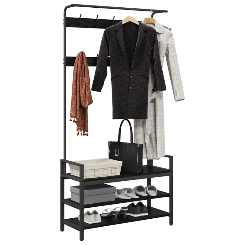 vidaXL Pakaramais Melns ozolkoks 95 x 34 x 184 cm Inženierijas koks