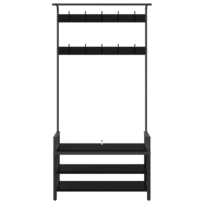 vidaXL Pakaramais Melns ozolkoks 95 x 34 x 184 cm Inženierijas koks