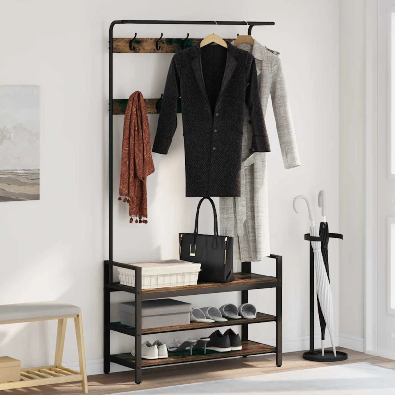 vidaXL Pakaramais Dūmaka ozols 95 x 34 x 184 cm Inženierijas koks