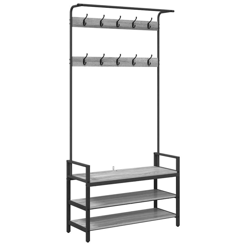 vidaXL Pakaramais Pelēks Sonoma 95 x 34 x 184 cm Inženierijas koks