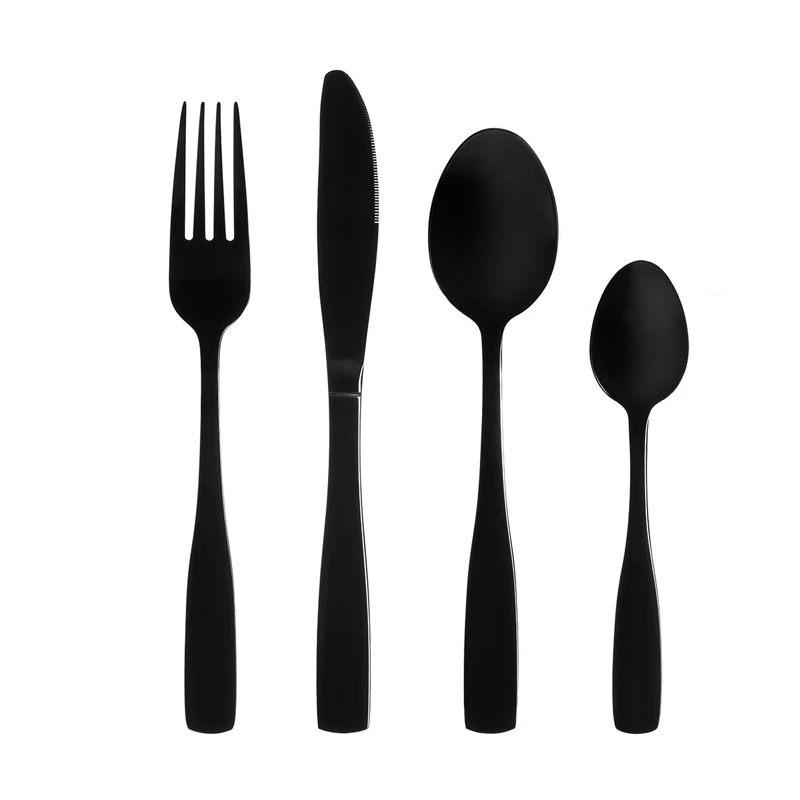 Maku galda piederumu komplekts Basic, matēti melns, 16 gab.