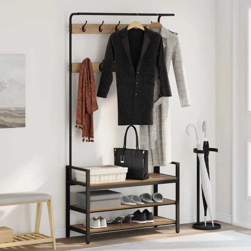 vidaXL Pakaramais Artisānā ozols 95 x 34 x 184 cm Inženierijas koks