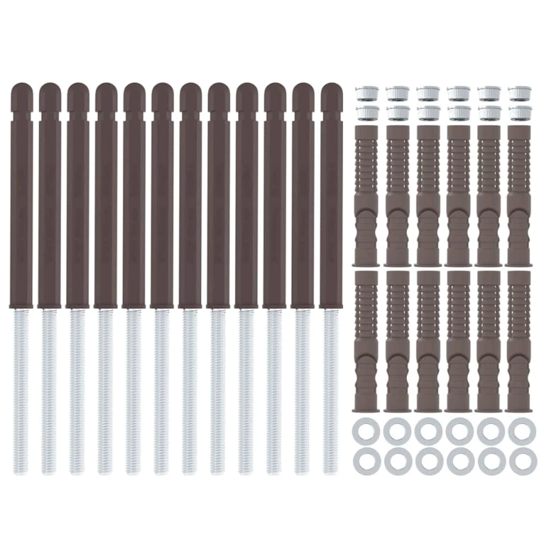 vidaXL Peldējošo plauktu kronšteini 12 pcs Bēša DIA10 x 170 mm Tērauds