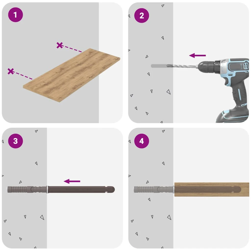 vidaXL Peldējošo plauktu kronšteini 12 pcs Bēša DIA10 x 170 mm Tērauds