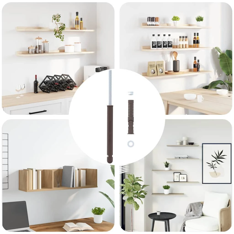 vidaXL Peldējošo plauktu kronšteini 12 pcs Bēša DIA12 x 190 mm Tērauds