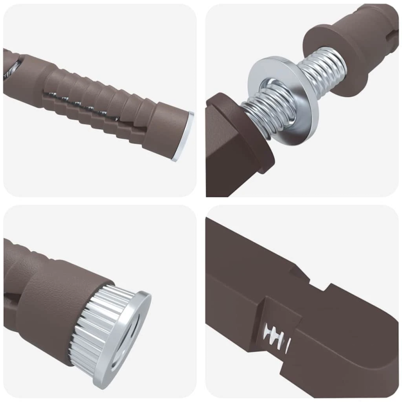 vidaXL Peldējošo plauktu kronšteini 12 pcs Bēša DIA12 x 190 mm Tērauds