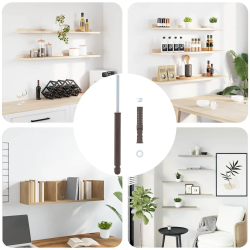 vidaXL Peldējošo plauktu kronšteini 12 pcs Bēša DIA14 x 210 mm Tērauds