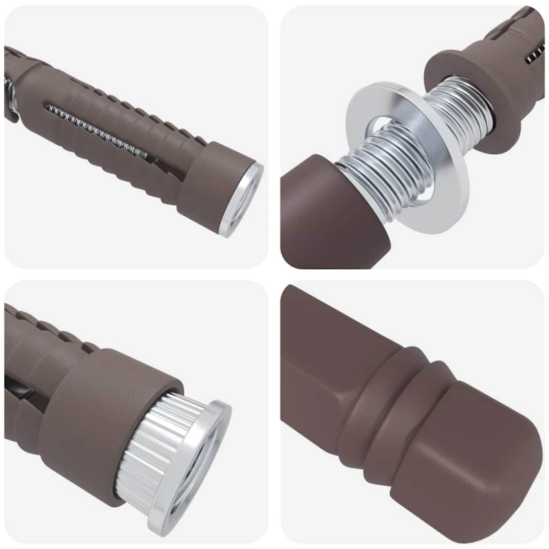 vidaXL Peldējošo plauktu kronšteini 12 pcs Bēša DIA14 x 210 mm Tērauds