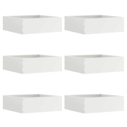vidaXL Zāliena Apmale 6 pcs Balts 40 x 40 x 13 cm Tērauds