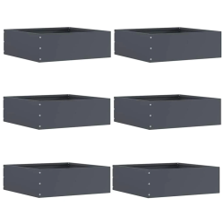 vidaXL Zāliena Apmale 6 pcs Antracīts 40 x 40 x 13 cm Tērauds