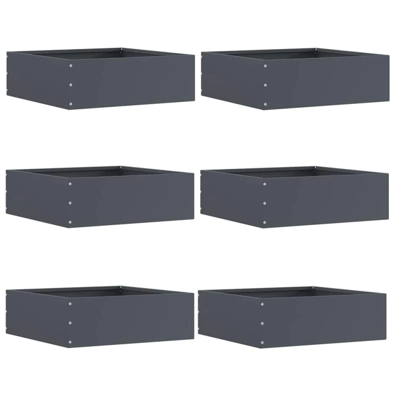 vidaXL Zāliena Apmale 6 pcs Antracīts 40 x 40 x 13 cm Tērauds