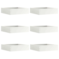 vidaXL Zāliena Apmale 6 pcs Balts 50 x 50 x 13 cm Tērauds