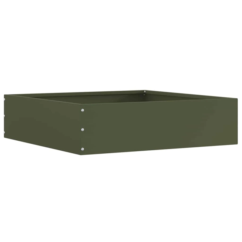 vidaXL Zāliena Apmale Olīvu zaļa 50 x 50 x 13 cm Tērauds