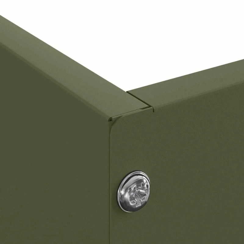 vidaXL Zāliena Apmale Olīvu zaļš 60 x 60 x 13 cm Tērauds