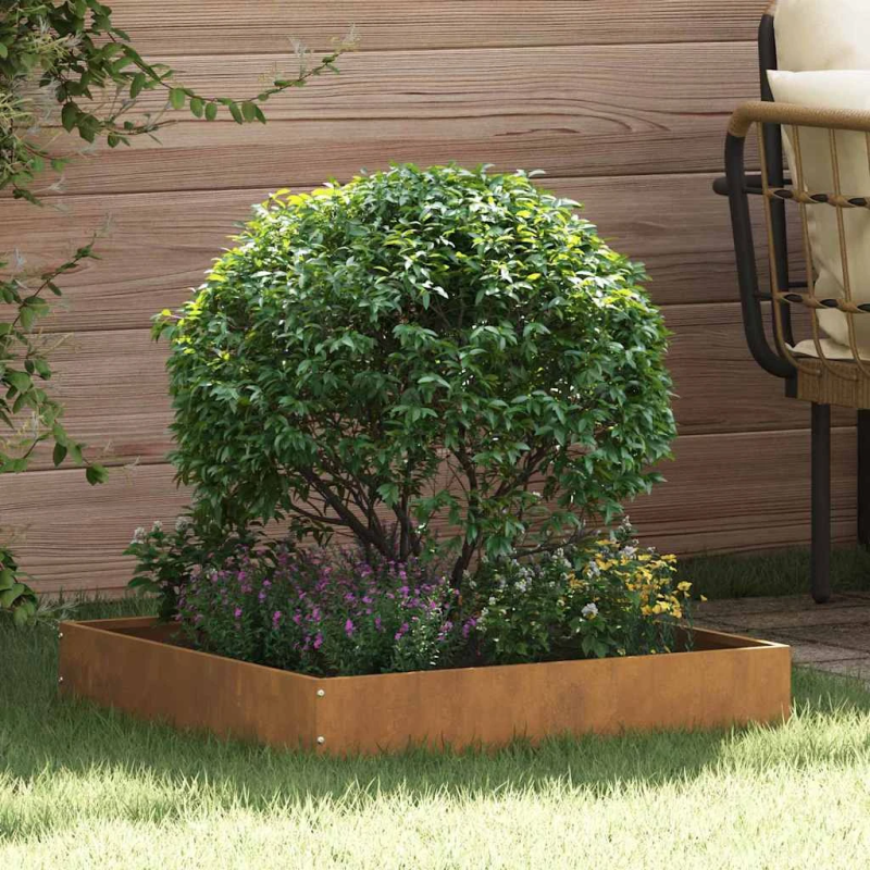 vidaXL Zāliena Apmale Rūsa 60 x 60 x 13 cm Novecināts tērauds