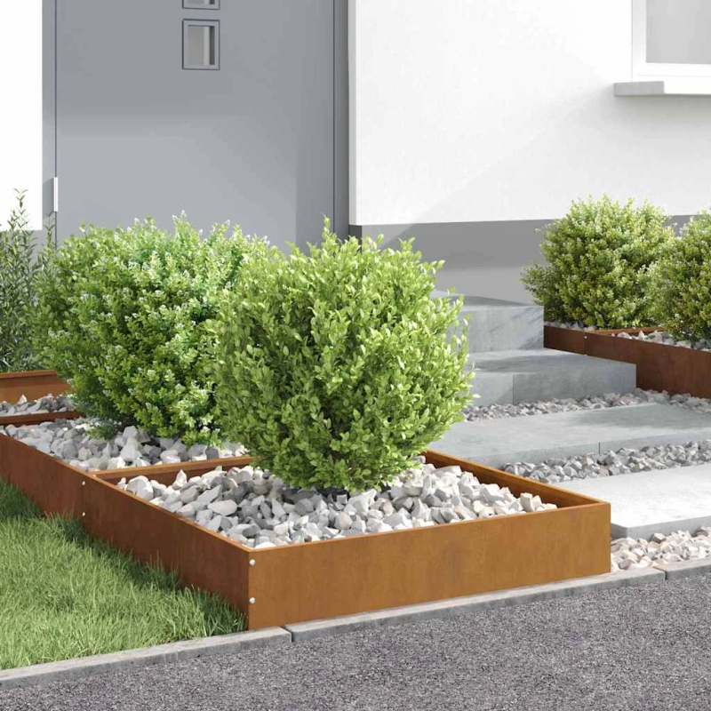 vidaXL Zāliena Apmale Rūsa 60 x 60 x 13 cm Novecināts tērauds