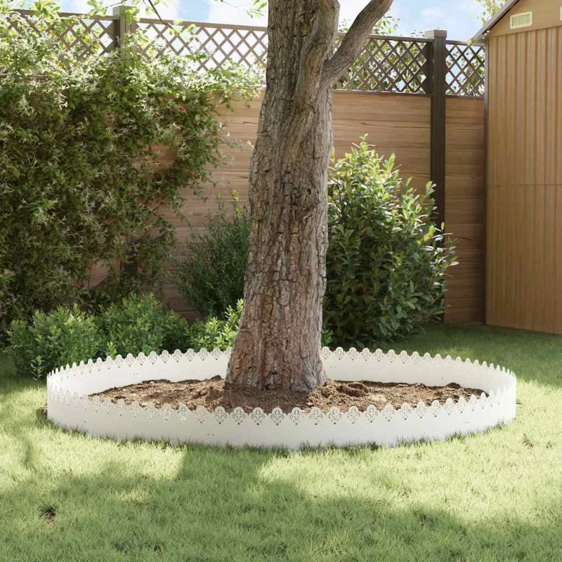 vidaXL Zāliena apmales 20 pcs Balts 103 x 0,05 x 22 cm Tērauds