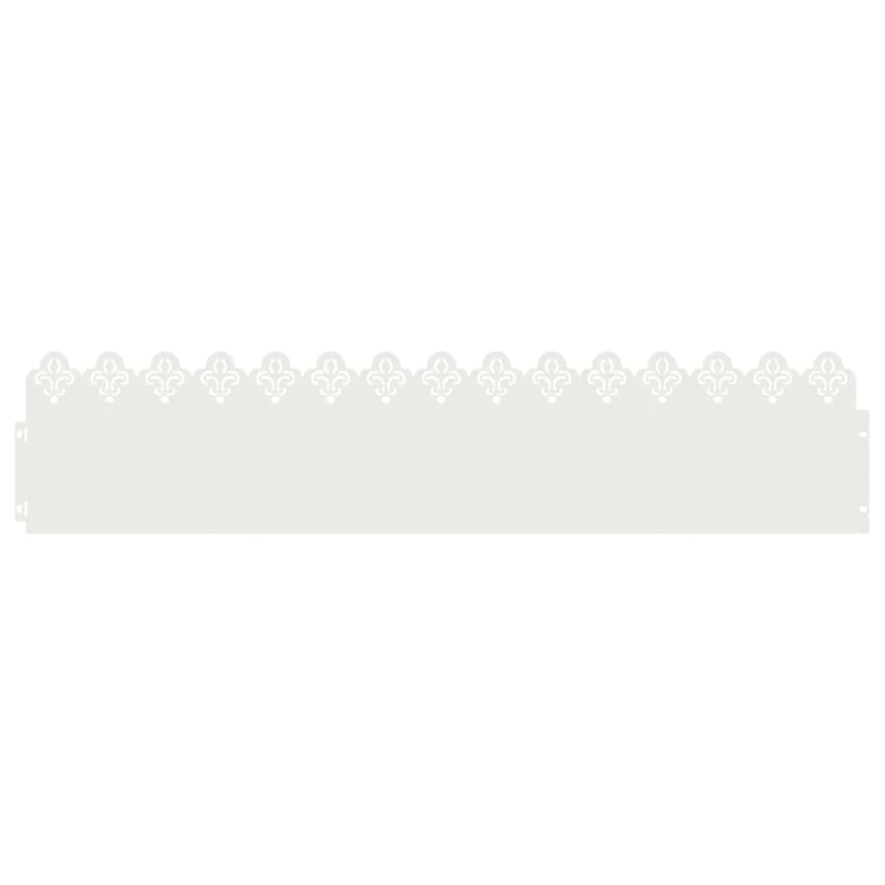 vidaXL Zāliena apmales 20 pcs Balts 103 x 0,05 x 22 cm Tērauds