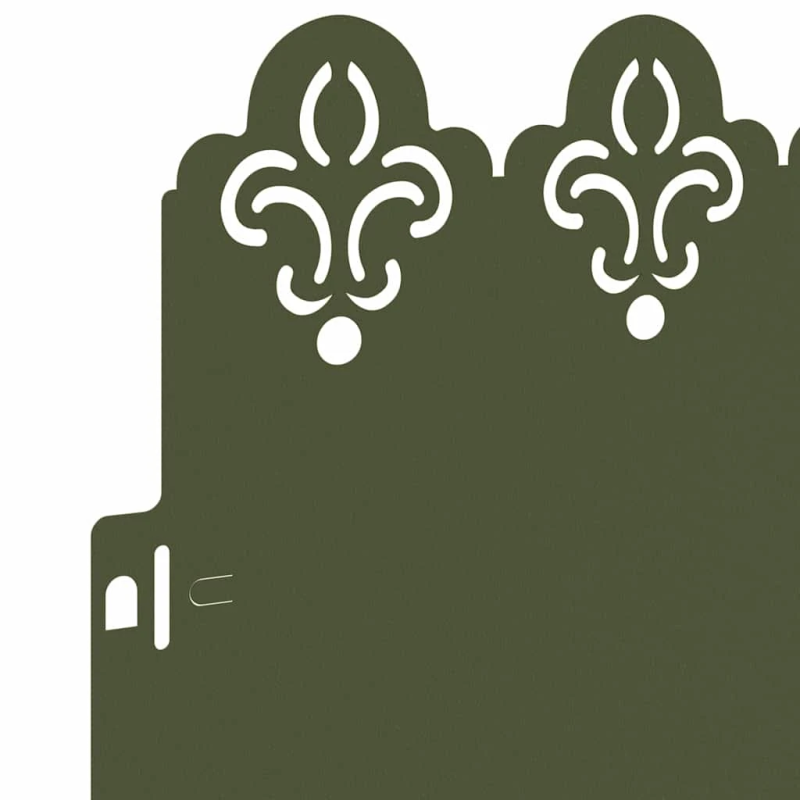 vidaXL Zāliena apmales 20 pcs Olīvu zaļš 103 x 0,05 x 22 cm Tērauds