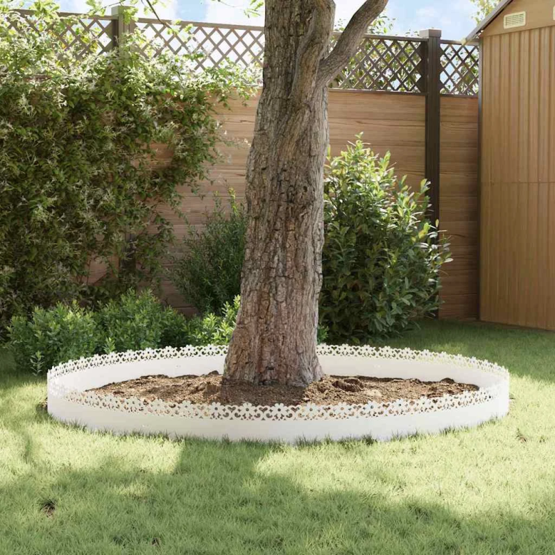 vidaXL Zāliena apmales 20 pcs Balts 103 x 0,05 x 22 cm Tērauds