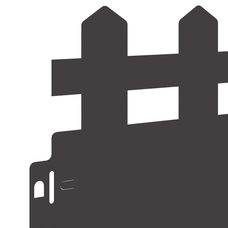 vidaXL Zāliena apmales 10 pcs Melna 103 x 0,05 x 22 cm Tērauds