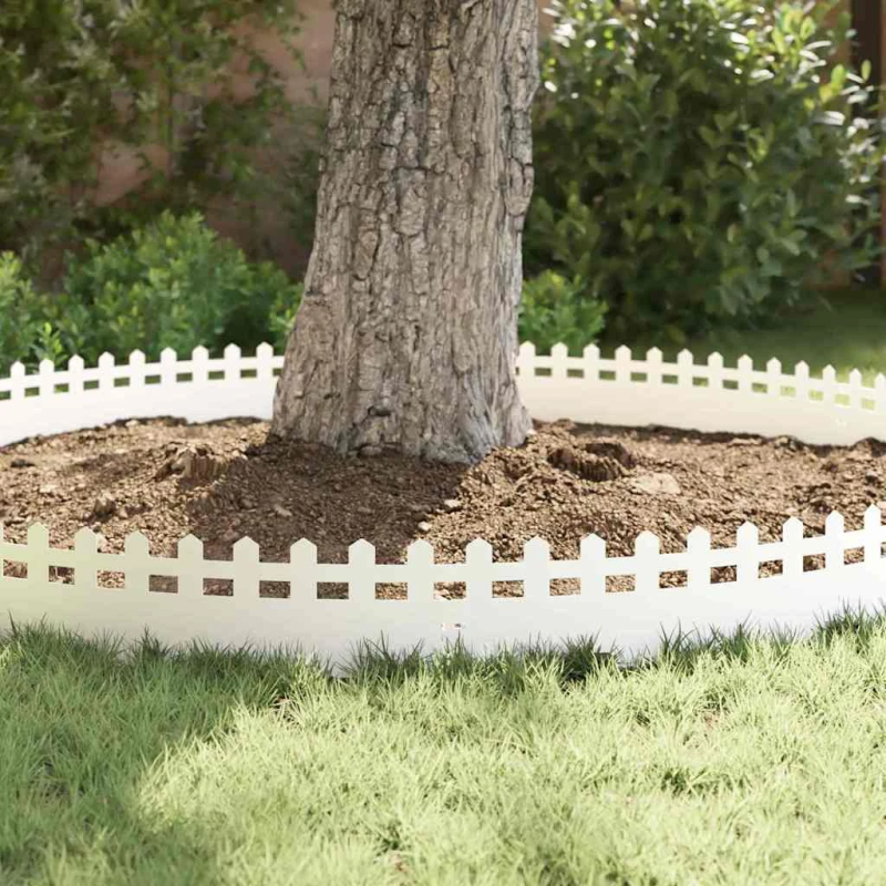 vidaXL Zāliena apmales 30 pcs Balts 103 x 0,05 x 22 cm Tērauds