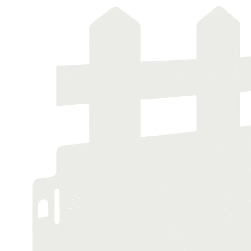 vidaXL Zāliena apmales 30 pcs Balts 103 x 0,05 x 22 cm Tērauds