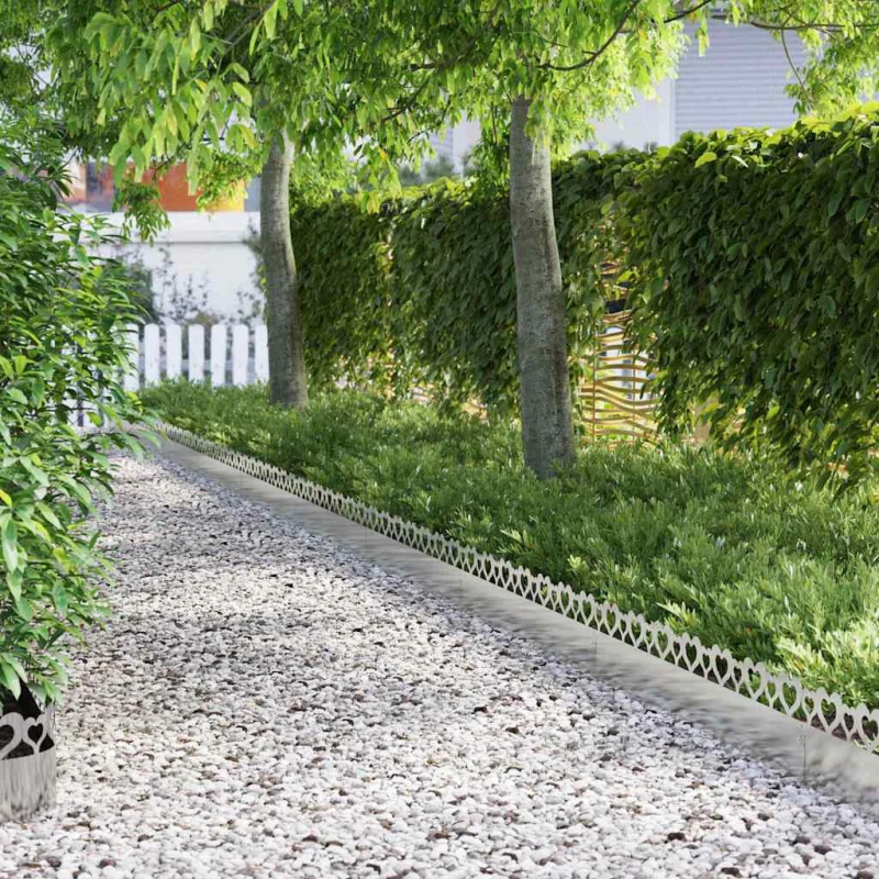 vidaXL Zāliena apmales 30 pcs Sudraba 103 x 0,05 x 22 cm