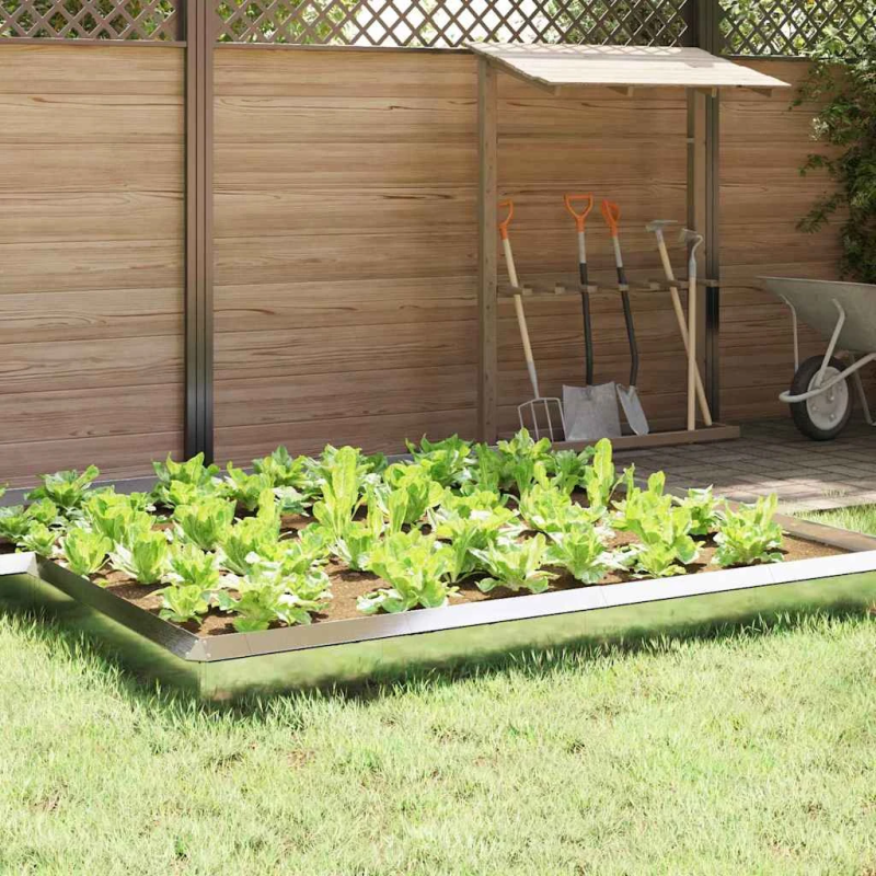 vidaXL Kāpuru žogs 16 pcs Sudraba 50 x 3,5 x 25 cm Nerūsējošs tērauds