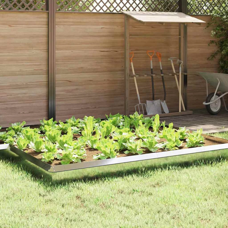 vidaXL Kāpuru žogs 4 pcs Sudraba 50 x 3,5 x 25 cm Cinkots tērauds