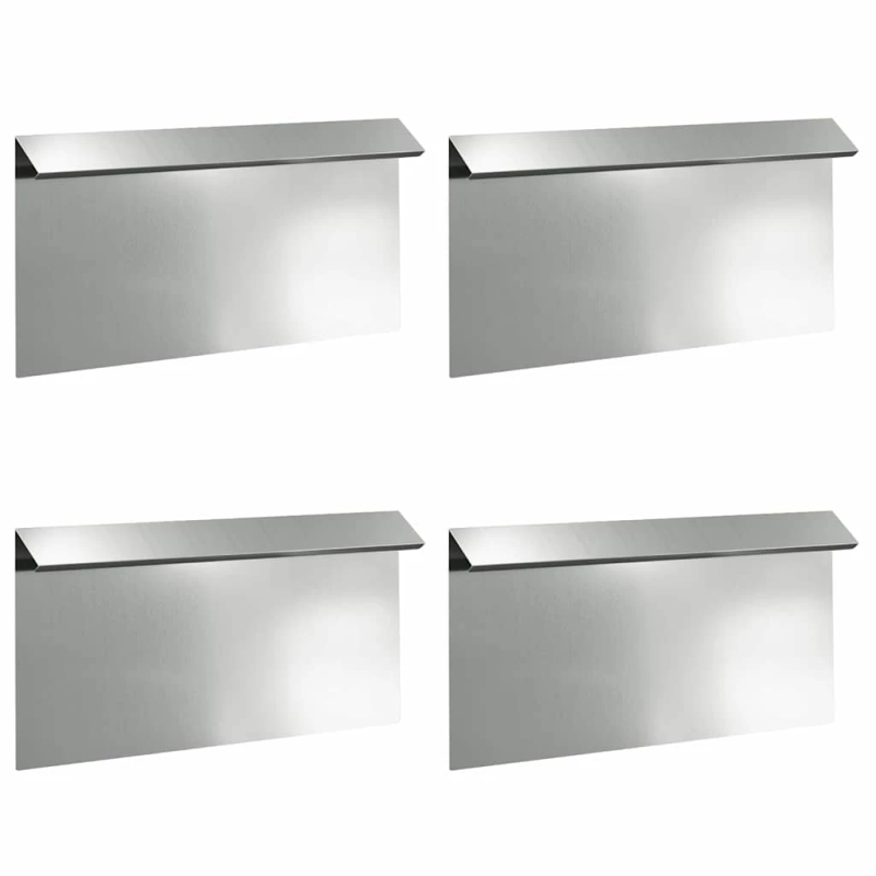 vidaXL Kāpuru žogs 4 pcs Sudraba 50 x 3,5 x 25 cm Cinkots tērauds