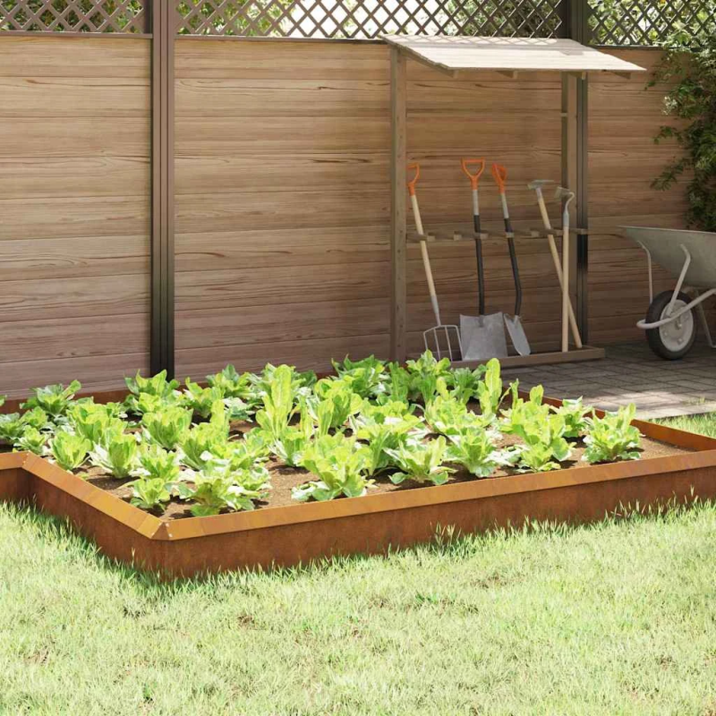 vidaXL Kāpuru žogs 4 pcs Rūsa 50 x 3,5 x 25 cm Novecināts tērauds