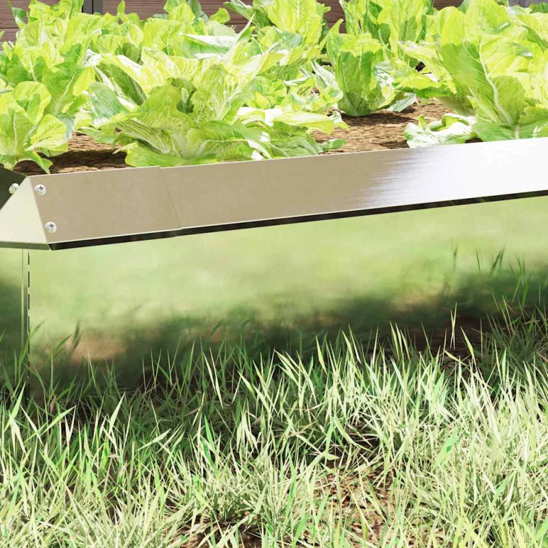 vidaXL Kāpuru žogs Sudraba 100 x 3,5 x 25 cm Nerūsējošs tērauds