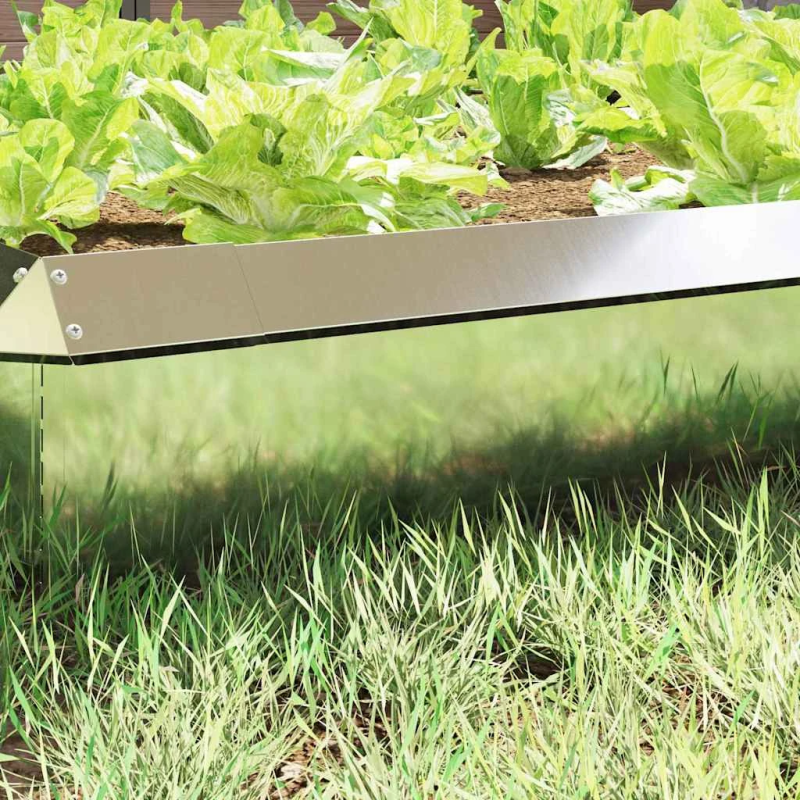 vidaXL Kāpuru žogs 4 pcs Sudraba 100 x 3,5 x 25 cm Cinkots tērauds