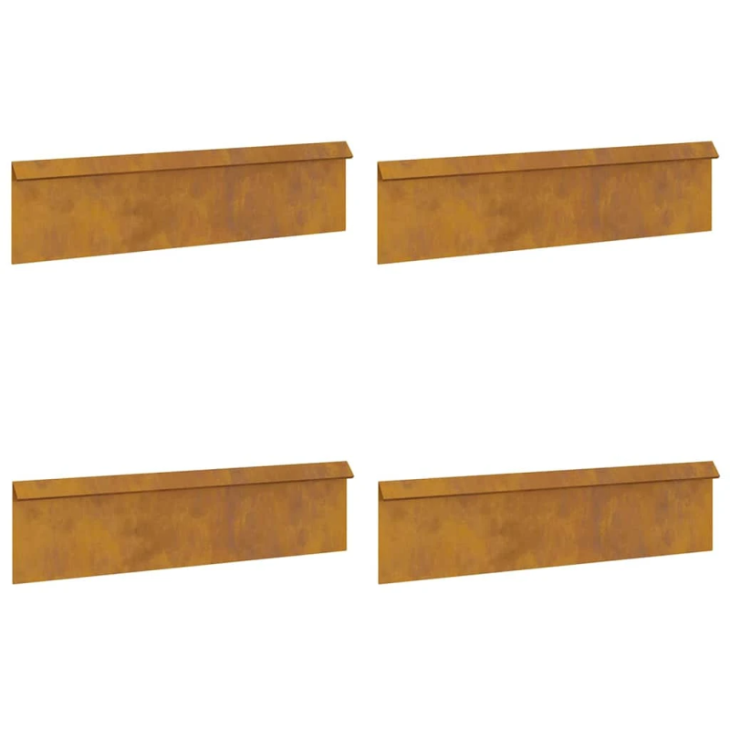 vidaXL Kāpuru žogs 4 pcs Rūsa 100 x 3,5 x 25 cm Novecināts tērauds
