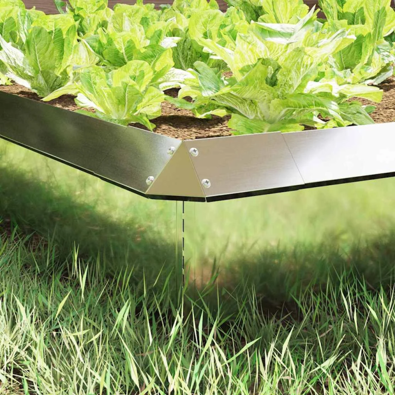 vidaXL Kāpuru žogs Sudraba 13,5 x 13,5 x 25 cm Cinkots tērauds