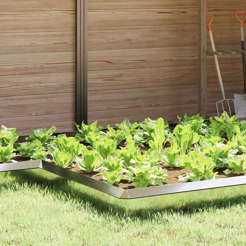 vidaXL Kāpuru žogs 4 pcs Sudraba 13,5 x 13,5 x 25 cm Cinkots tērauds