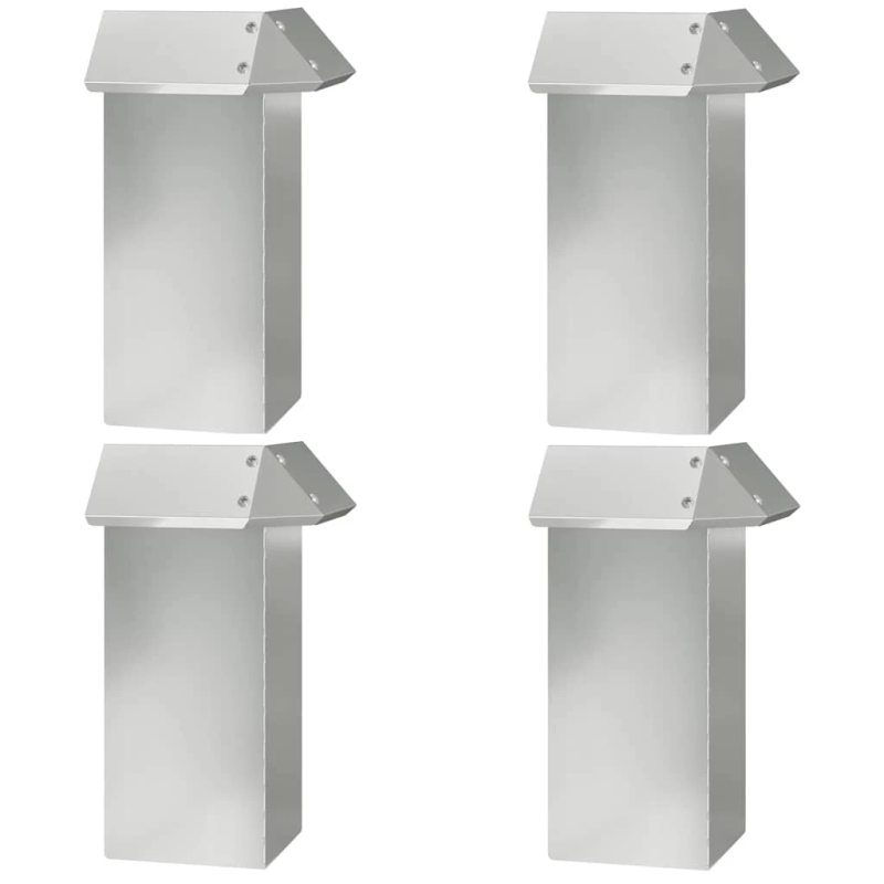 vidaXL Kāpuru žogs 4 pcs Sudraba 13,5 x 13,5 x 25 cm Cinkots tērauds