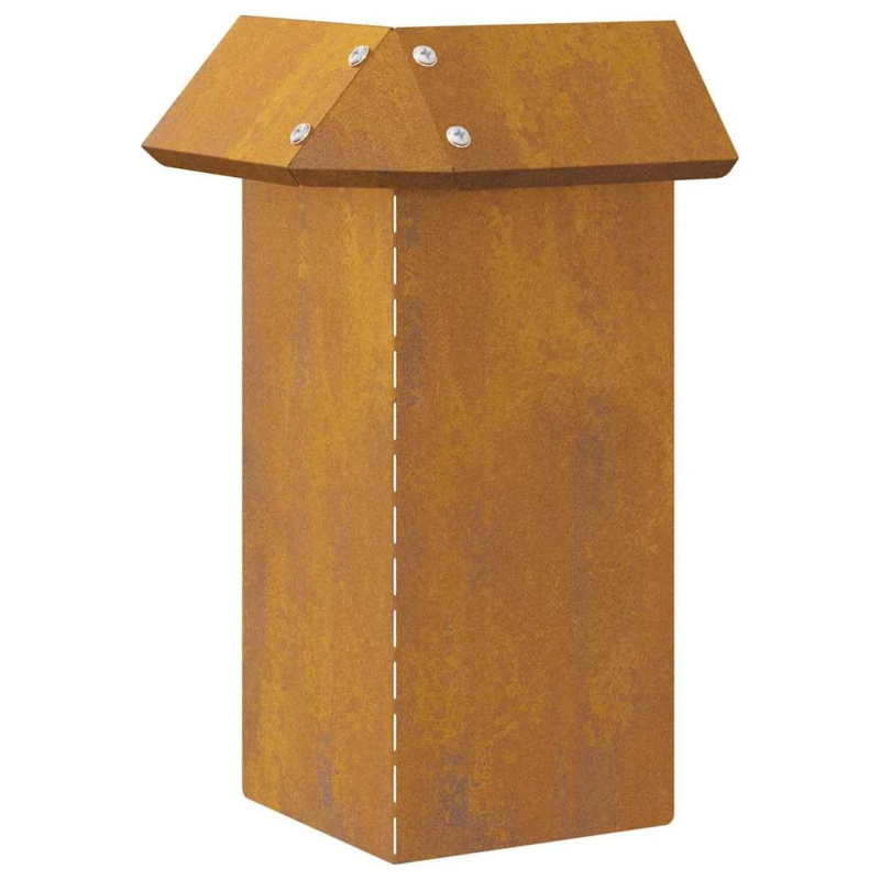 vidaXL Kāpuru žogs 4 pcs Rūsa 13,5 x 13,5 x 25 cm Novecināts tērauds