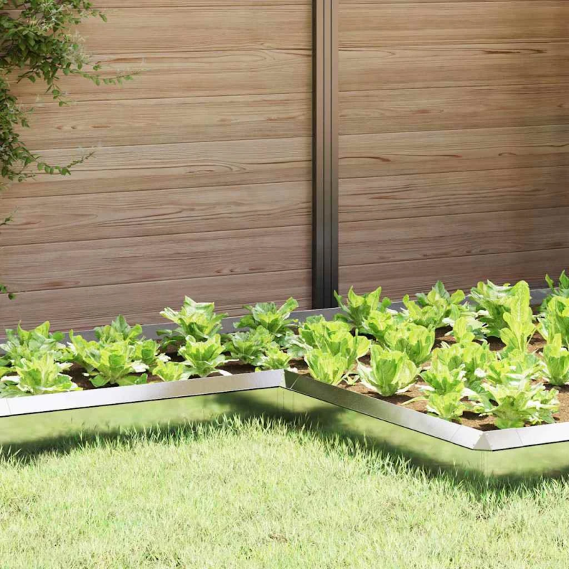 vidaXL Kāpuru žogs 4 pcs Sudraba 10 x 10 x 25 cm Nerūsējošs tērauds