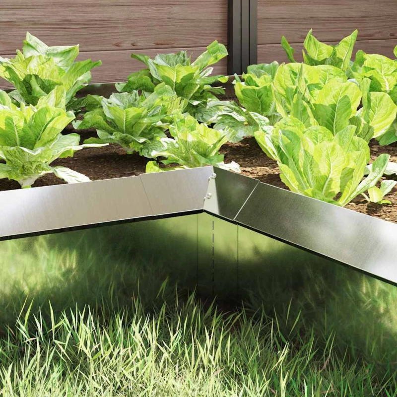 vidaXL Kāpuru žogs 4 pcs Sudraba 10 x 10 x 25 cm Cinkots tērauds