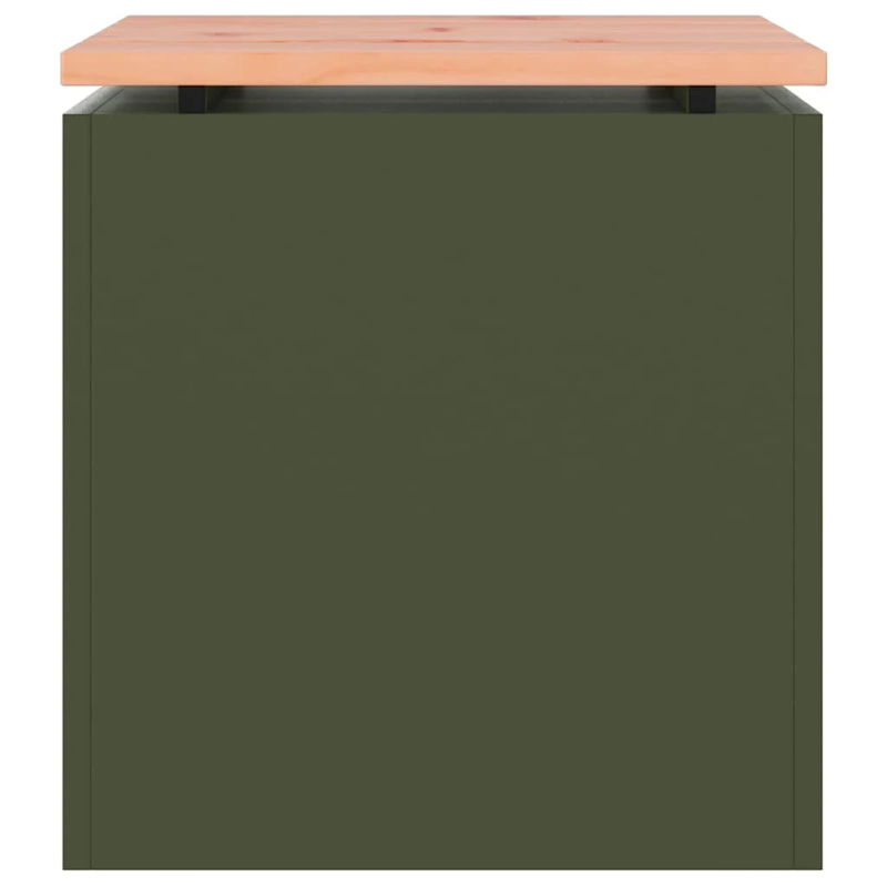 vidaXL Dārza sols Olīvu zaļa 40 x 40 x 43 cm Tērauds