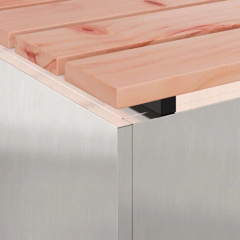 vidaXL Dārza sols Sudraba 40 x 40 x 43 cm Nerūsējošs tērauds