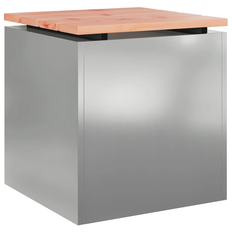 vidaXL Dārza sols Sudraba 40 x 40 x 43 cm Cinkots tērauds