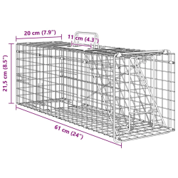 vidaXL Dzīvnieku slazds Antracīts 61 x 20 x 21,5 cm Tērauds