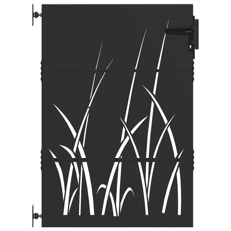 vidaXL Dārza vārti ar slēdzeni Melna 85 x 150 cm Pulverkrāsots tērauds