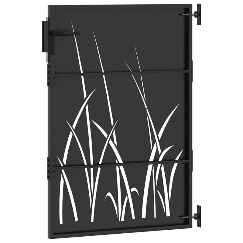 vidaXL Dārza vārti ar slēdzeni Melna 85 x 150 cm Pulverkrāsots tērauds