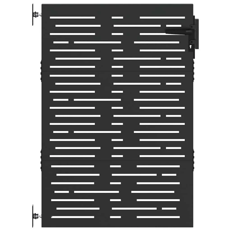 vidaXL Dārza vārti ar slēdzeni Melna 85 x 125 cm Pulverkrāsots tērauds