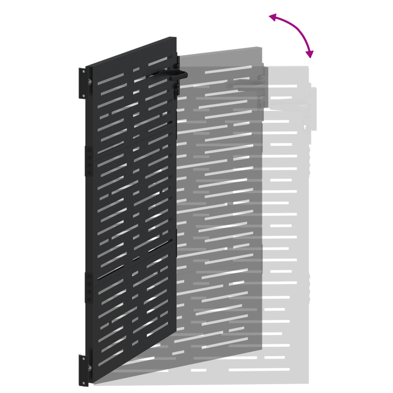 vidaXL Dārza vārti ar slēdzeni Melna 85 x 150 cm Pulverkrāsots tērauds