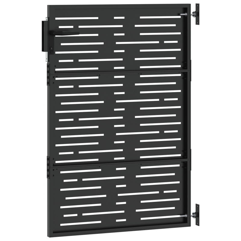 vidaXL Dārza vārti ar slēdzeni Melna 85 x 150 cm Pulverkrāsots tērauds